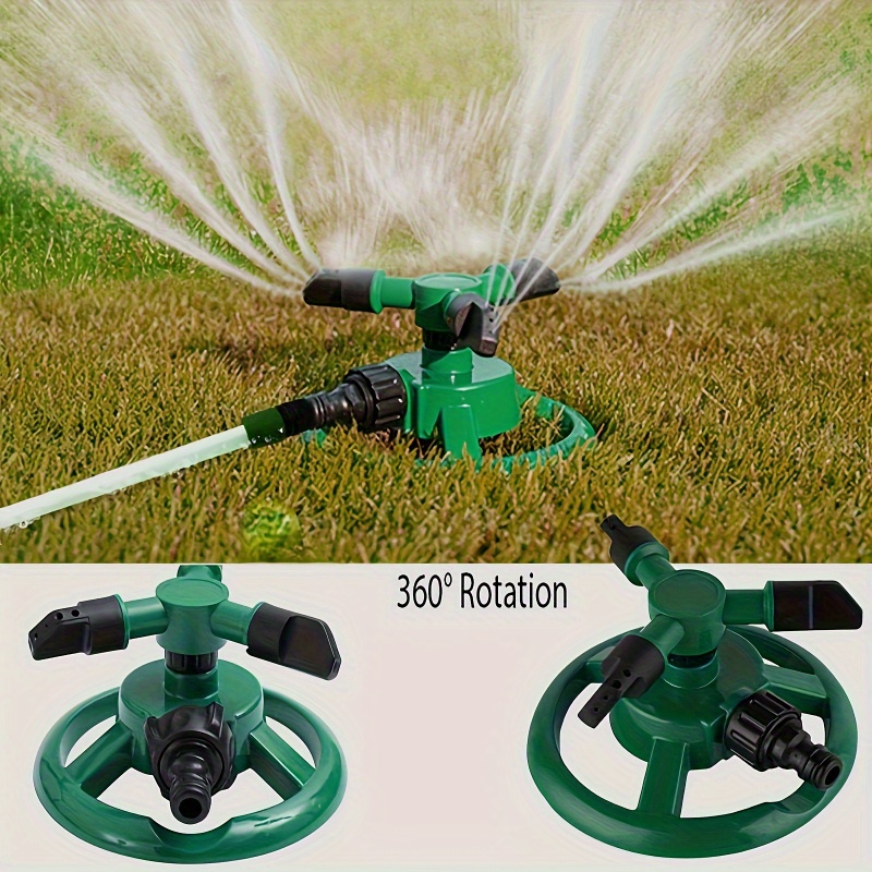 Gardening Tools And Equipment - 360 ° หัวฉีดน้ำหมุนอัตโนมัติแบบครอบคลุมพื้นที่กว้างพิเศษ เหมาะสำหรับการรดน้ำสนามหญ้าและสวน ให้การรดน้ำมีประสิทธิภาพ